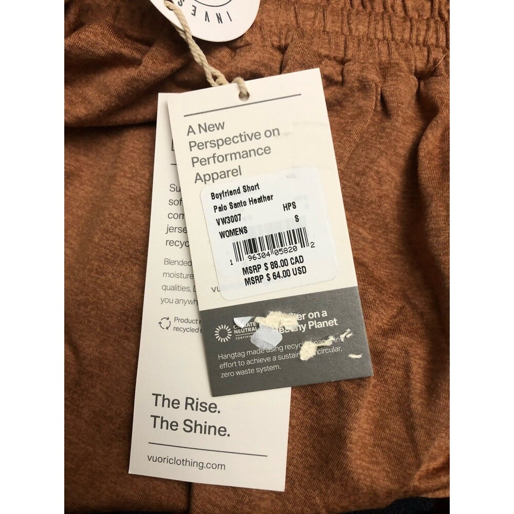 Vuori Women’s Boyfriend Short Palo Santo Heather Orange Size Small New - Picture 3 of 3